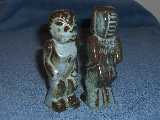 Frankoma Tiki shakers glazed woodland moss